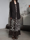 INTO THE EAST 25 Autumn and Winter Silk and Linen Totem Suspender Skirt ITE-E1DGSS012CF21DS-KA Brown